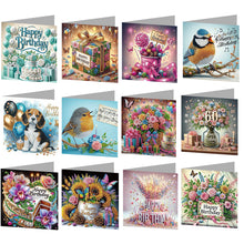 Load image into Gallery viewer, 12Pcs/Set 12Pcs/Set Cross Church-Diamond Greeting Cards