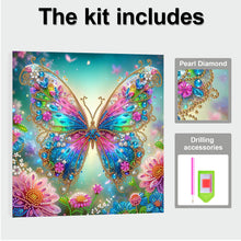Load image into Gallery viewer, Butterfly-Partial Pearl Painting Kit with Frame-25x25cm