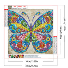 Load image into Gallery viewer, Butterfly-Full Round Diamond Painting-40x40cm