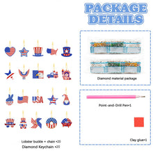 Load image into Gallery viewer, 20Pcs/Set 20Pcs/Set Independence Day Star-Double Side Drill-Diamond Keychain