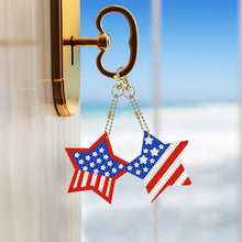 Load image into Gallery viewer, 20Pcs/Set 20Pcs/Set Independence Day Star-Double Side Drill-Diamond Keychain