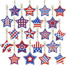 Load image into Gallery viewer, 20Pcs/Set 20Pcs/Set Independence Day Star-Double Side Drill-Diamond Keychain