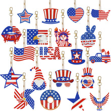 Load image into Gallery viewer, 20Pcs/Set 20Pcs/Set Independence Day Star-Double Side Drill-Diamond Keychain