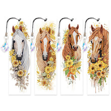 Load image into Gallery viewer, 4Pcs/Set 4Pcs/Set Yellow Flowers And Horse-Diamond Bookmark
