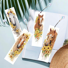 Load image into Gallery viewer, 4Pcs/Set 4Pcs/Set Yellow Flowers And Horse-Diamond Bookmark