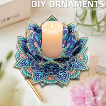 Load image into Gallery viewer, Purple Lotus-A-Diamond Candle Holder-Diamond Desktop Ornament