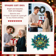 Load image into Gallery viewer, Purple Lotus-A-Diamond Candle Holder-Diamond Desktop Ornament
