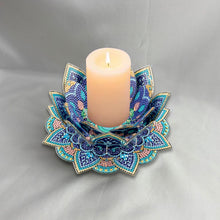 Load image into Gallery viewer, Purple Lotus-A-Diamond Candle Holder-Diamond Desktop Ornament