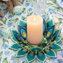 Load image into Gallery viewer, Purple Lotus-A-Diamond Candle Holder-Diamond Desktop Ornament