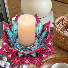 Load image into Gallery viewer, Purple Lotus-A-Diamond Candle Holder-Diamond Desktop Ornament