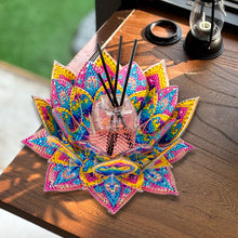Load image into Gallery viewer, Purple Lotus-A-Diamond Candle Holder-Diamond Desktop Ornament
