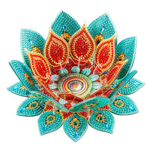 Load image into Gallery viewer, Purple Lotus-A-Diamond Candle Holder-Diamond Desktop Ornament