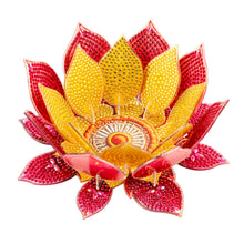 Load image into Gallery viewer, Purple Lotus-A-Diamond Candle Holder-Diamond Desktop Ornament