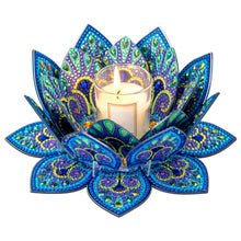 Load image into Gallery viewer, Purple Lotus-A-Diamond Candle Holder-Diamond Desktop Ornament