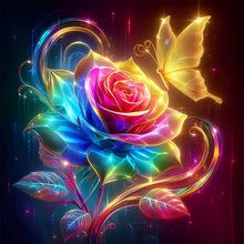 Load image into Gallery viewer, Rose Butterfly-Full Round Diamond Painting-40x40cm