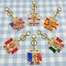 Load image into Gallery viewer, 6Pcs/Set Football World Contest Flag-Double Side Drill-Diamond Keychain