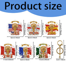 Load image into Gallery viewer, 6Pcs/Set Football World Contest Flag-Double Side Drill-Diamond Keychain