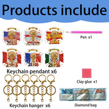 Load image into Gallery viewer, 6Pcs/Set Football World Contest Flag-Double Side Drill-Diamond Keychain