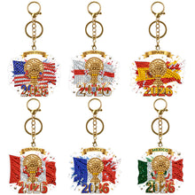 Load image into Gallery viewer, 6Pcs/Set Football World Contest Flag-Double Side Drill-Diamond Keychain