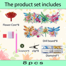 Load image into Gallery viewer, 8Pcs/Set Dragonfly-Diamond Candle Holder-Diamond Desktop Ornament
