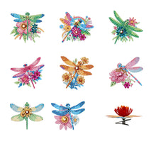 Load image into Gallery viewer, 8Pcs/Set Dragonfly-Diamond Candle Holder-Diamond Desktop Ornament