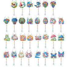 Load image into Gallery viewer, 2Pcs/Set Flower Wreath Rabbit-SunCatcher Window Hanging Diamond Wind Chimes