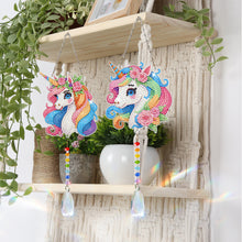 Load image into Gallery viewer, 2Pcs/Set Flower Wreath Rabbit-SunCatcher Window Hanging Diamond Wind Chimes