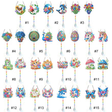Load image into Gallery viewer, 2Pcs/Set Flower Wreath Rabbit-SunCatcher Window Hanging Diamond Wind Chimes