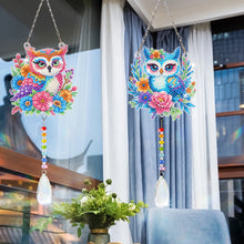 Load image into Gallery viewer, 2Pcs/Set Flower Wreath Rabbit-SunCatcher Window Hanging Diamond Wind Chimes
