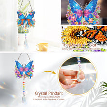 Load image into Gallery viewer, 2Pcs/Set Flower Wreath Rabbit-SunCatcher Window Hanging Diamond Wind Chimes