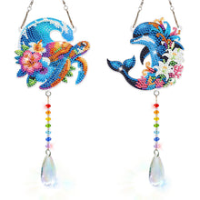 Load image into Gallery viewer, 2Pcs/Set Flower Wreath Rabbit-SunCatcher Window Hanging Diamond Wind Chimes