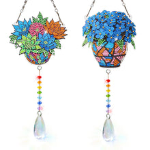 Load image into Gallery viewer, 2Pcs/Set Flower Wreath Rabbit-SunCatcher Window Hanging Diamond Wind Chimes
