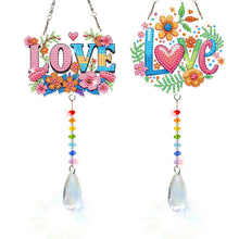 Load image into Gallery viewer, 2Pcs/Set Flower Wreath Rabbit-SunCatcher Window Hanging Diamond Wind Chimes