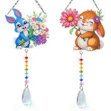 Load image into Gallery viewer, 2Pcs/Set Bow-Shaped Easter Egg-SunCatcher Window Hanging Diamond Wind Chimes