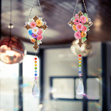 Load image into Gallery viewer, 2Pcs/Set Cross-SunCatcher Window Hanging Diamond Wind Chimes