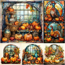 Load image into Gallery viewer, Pumpkin Turkey-Full Round Diamond Painting-40x40cm