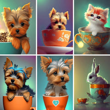 Load image into Gallery viewer, Animal in a cup-Full Round Diamond Painting-30x40cm