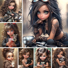 Load image into Gallery viewer, Cool Girl-Full Round Diamond Painting-30x40cm