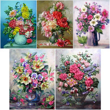 Load image into Gallery viewer, Flower-Full Round Diamond Painting-30x40cm