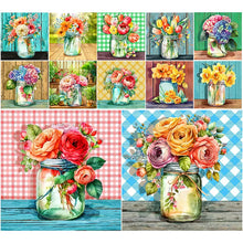 Load image into Gallery viewer, Flower-Full Round Diamond Painting-30x30cm