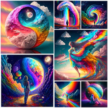 Load image into Gallery viewer, Rainbow Girl-Full Round Diamond Painting-30x30cm