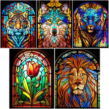 Load image into Gallery viewer, Stained Glass Animal-Full Round Diamond Painting-30x40cm