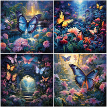 Load image into Gallery viewer, Garden Butterfly-Full Round Diamond Painting-30x30cm