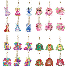 Load image into Gallery viewer, 6pcs/Set-Lady/Dragon/Owl-Double Side Drill-Diamond Keychain