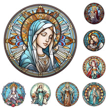Load image into Gallery viewer, Stained Glass Jesus Virgin-Full Round Diamond Painting-30x30cm