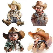 Load image into Gallery viewer, Cowboy Kid-Full Round Diamond Painting-30x30cm