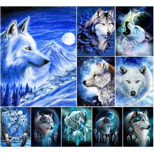 Load image into Gallery viewer, Wolf-Full Round Diamond Painting-30x40cm