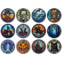 Load image into Gallery viewer, Stained Glass Halloween-Full Round Diamond Painting-30x30cm