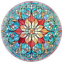 Load image into Gallery viewer, Stained Glass Flower-Full Round Diamond Painting-30x30cm