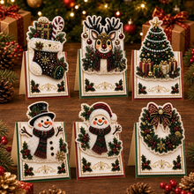 Load image into Gallery viewer, 6PCS 3D Pearl Diamond Painting DIY Cards Kit with Envelopes